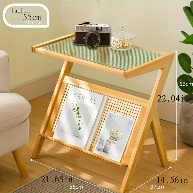 1 Bedside Table Mobile Storage Rack Sofa Side Table Glass Coffee Table, Creative Side Table Bedroom Bedside Table Living Room Decoration Bedroom Decoration Rental Room Supplies Home Storage And Organization Home Decoration