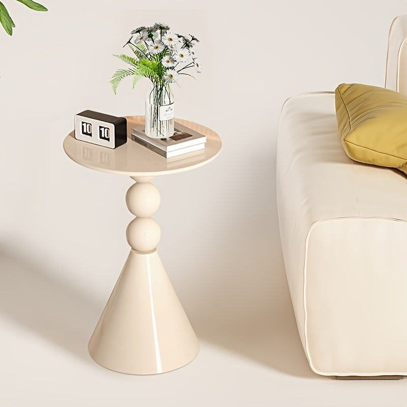 Retro Style Metal Coffee Table, Small Round Coffee Table, Modern Bedside Sofa Side Table for Indoor Use, Elegant Home and Living Room Furniture