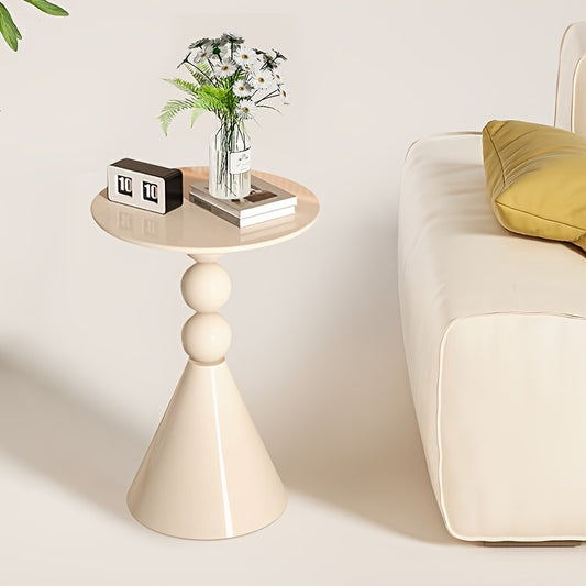 Retro Style Metal Coffee Table, Small Round Coffee Table, Modern Bedside Sofa Side Table for Indoor Use, Elegant Home and Living Room Furniture