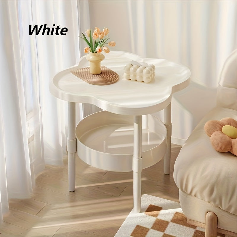 Modern Minimalist Bedside Table with Portable Storage Shelf - Space-Saving Design, Plastic Legs, No Power Needed, Ideal for Bedroom or Living Room Leisure Style, Bedroom Nightstand